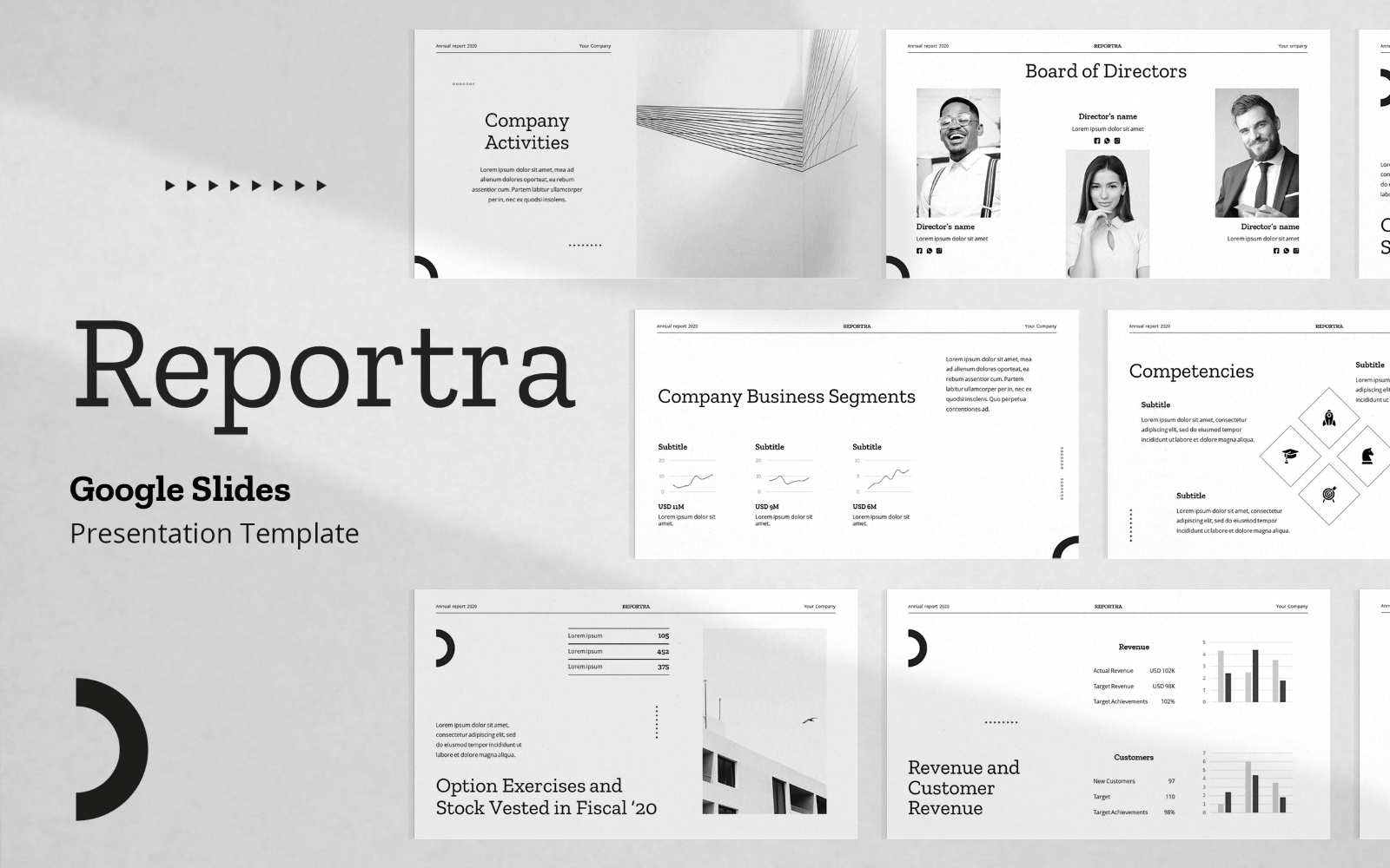 Reportra - Annual Report Google Slides Presentation Template