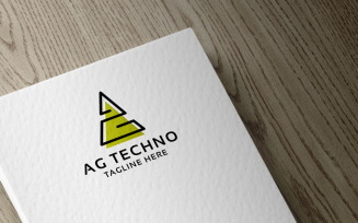AG Letter Techno Logo template