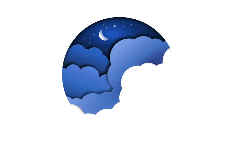 Clouds, Moon And Blue Sky Vectors Vector Graphic