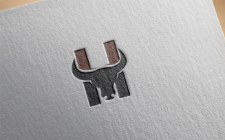 Letter H Buffalo Logo Template