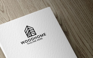 Wood Home Logo template
