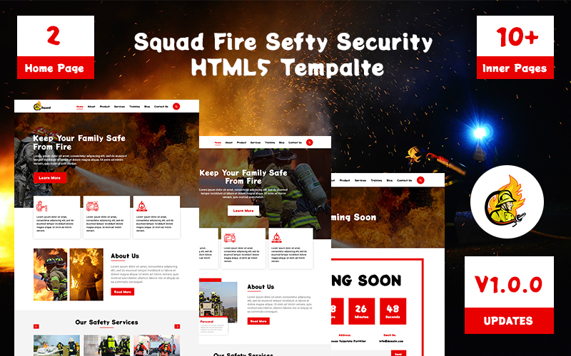 Squad-Fire Safety Security Html 5 Website template