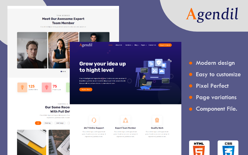 Agendil - Corporate Business HTML Website template Website Template