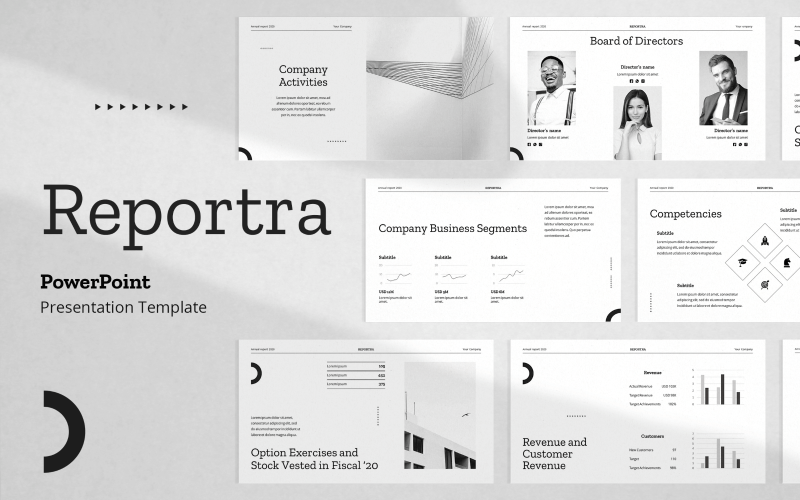 Reportra - Annual Report PowerPoint Presentation Template PowerPoint Template