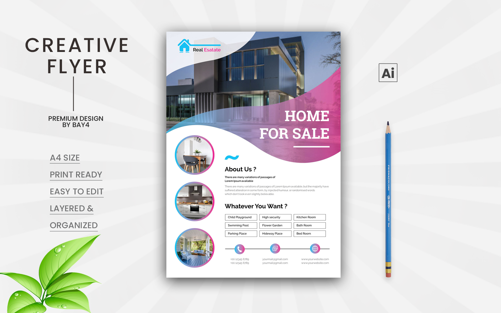 Real Estate Flyer  Corporate identity template