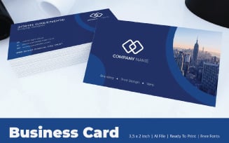Blue Circular Business Card Corporate identity template