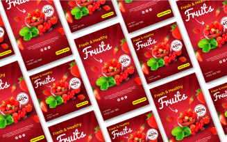 Fresh Fruits Instagram Post and Story Social Media