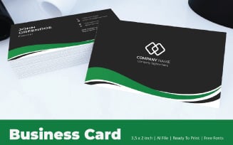 Green Flow Business Card Corporate identity template