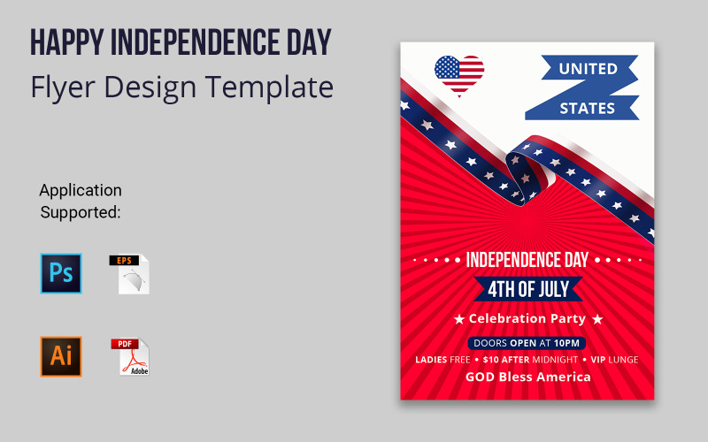 Greeting USA Independence Day Flyer Design Corporate identity template Corporate Identity