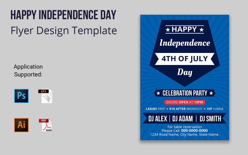 Happy Independence Day 4th July Flyer Design Corporate identity template Corporate Identity