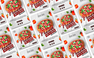 Hot Pizza Instagram Post and Story Social Media