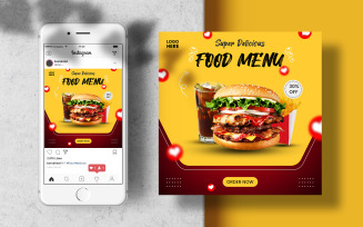 Instagram Feed Food Menu Social Media Template Post