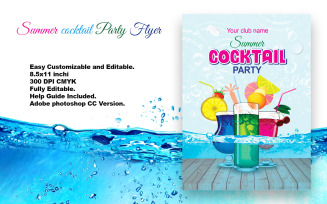 Summer Cocktail Party Flyer Corporate identity template