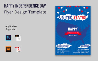 Symbol USA Independence Day Poster Design Corporate identity template
