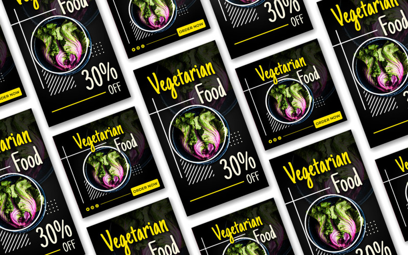 Vegetarian Menu Instagram Post and Story Social Media