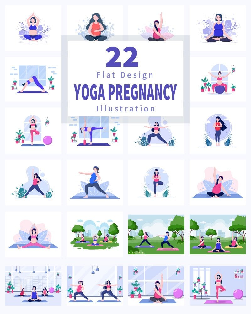 Kit Graphique #176827 Yoga Grossesse Divers Modles Web - Logo template Preview