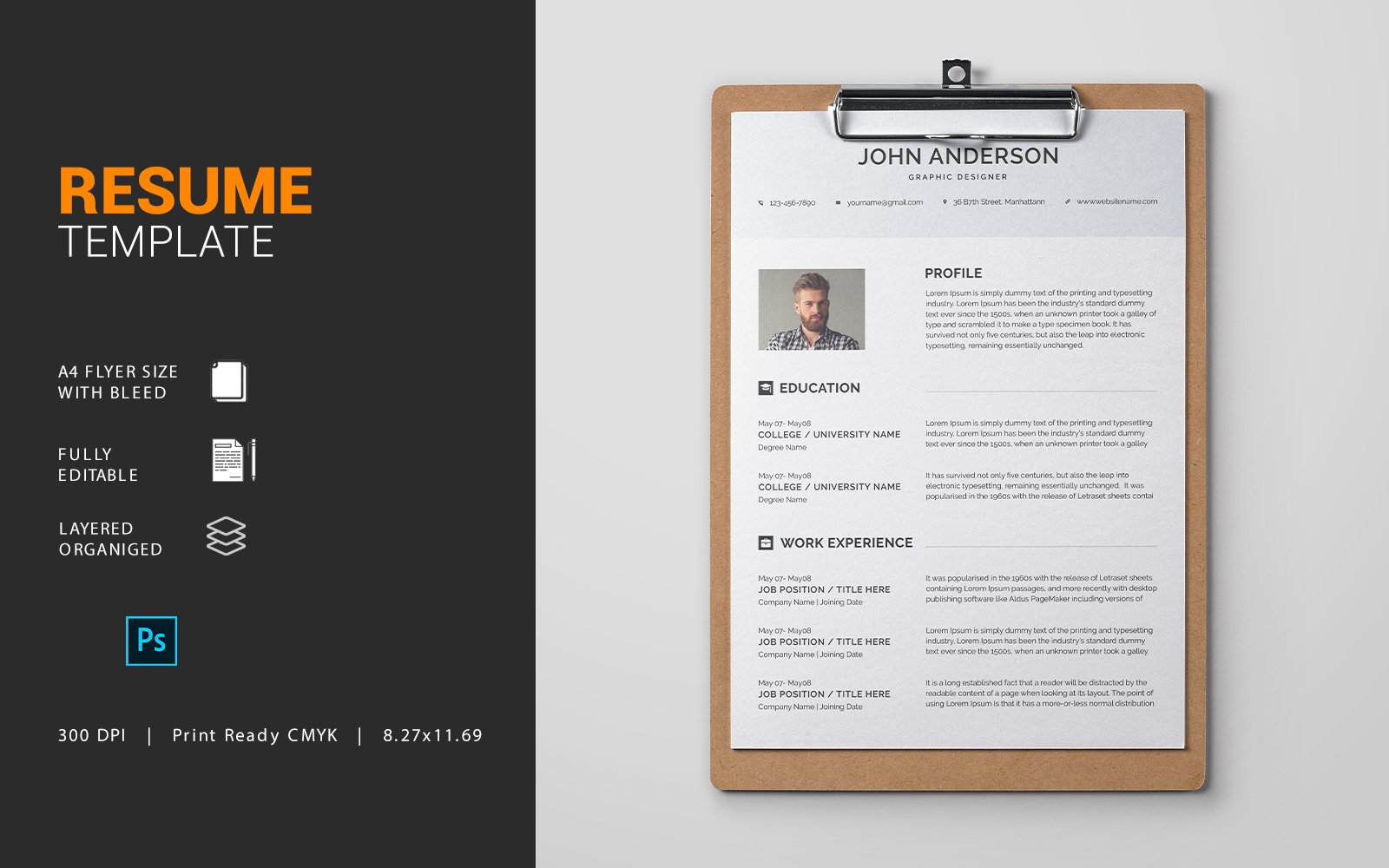 Template #176877 Page Resume2 Webdesign Template - Logo template Preview