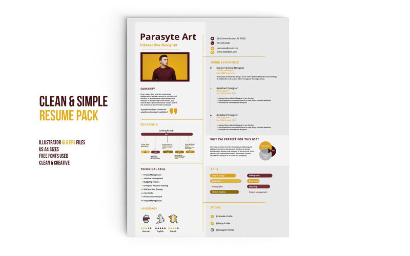 Clean Professional CV Resume template 03 Resume Template