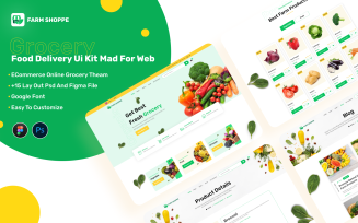 Farm Shoppe Website UI Design Template Figma & PSD