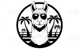 Llama Summer Mascot Illustration