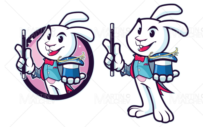 Rabbit Magician Mascot Illustration