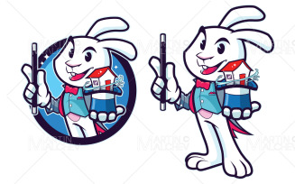 Rabbit Magician Real Estate Trick Illustration