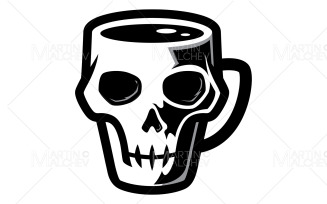 Skull Coffee Mug Illustration