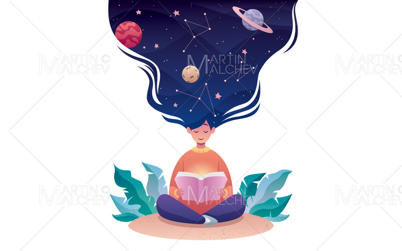 Thinking of Astrology Illustration