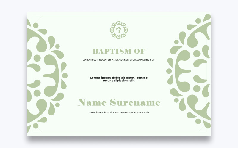 Free Stylish Baptism Certificate Template