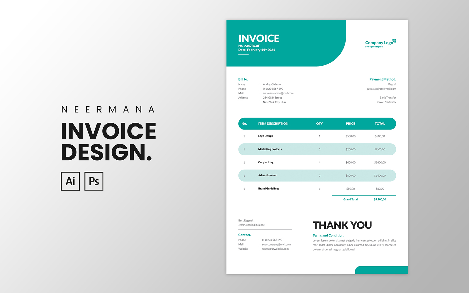 Kit Graphique #177384 Invoice Template Divers Modles Web - Logo template Preview