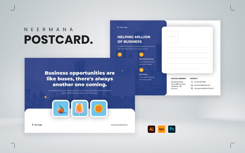 Business Postcard V.2 Corporate identity template Corporate Identity