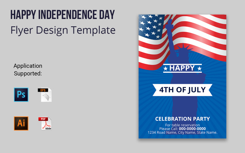 National Independence Day Design Flyer Corporate identity template Corporate Identity