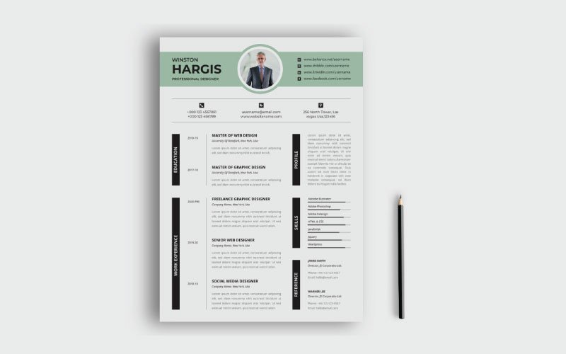 Template #177440 Resume Best Webdesign Template - Logo template Preview