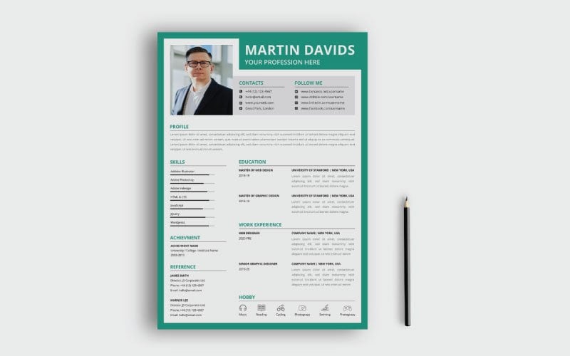 Template #177442 Resume Best Webdesign Template - Logo template Preview
