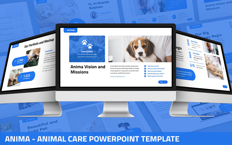 Anima - Animal Care Powerpoint Template PowerPoint Template