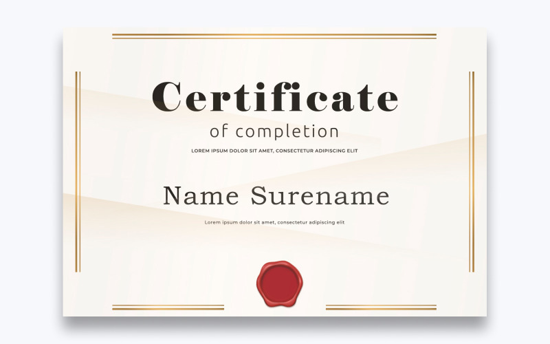 Classic Free Certificate of Completion Template Certificate Template