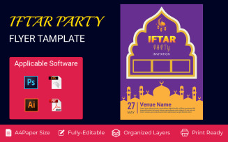 Iftar Party Celebration Flyer Design Corporate identity template