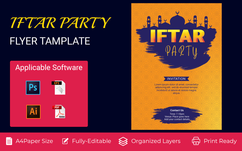Iftar Party Celebration Poster Corporate identity template Corporate Identity