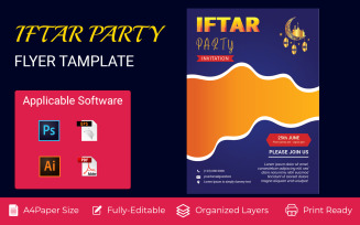 Iftar Party Invitation Flyer Design Corporate identity template