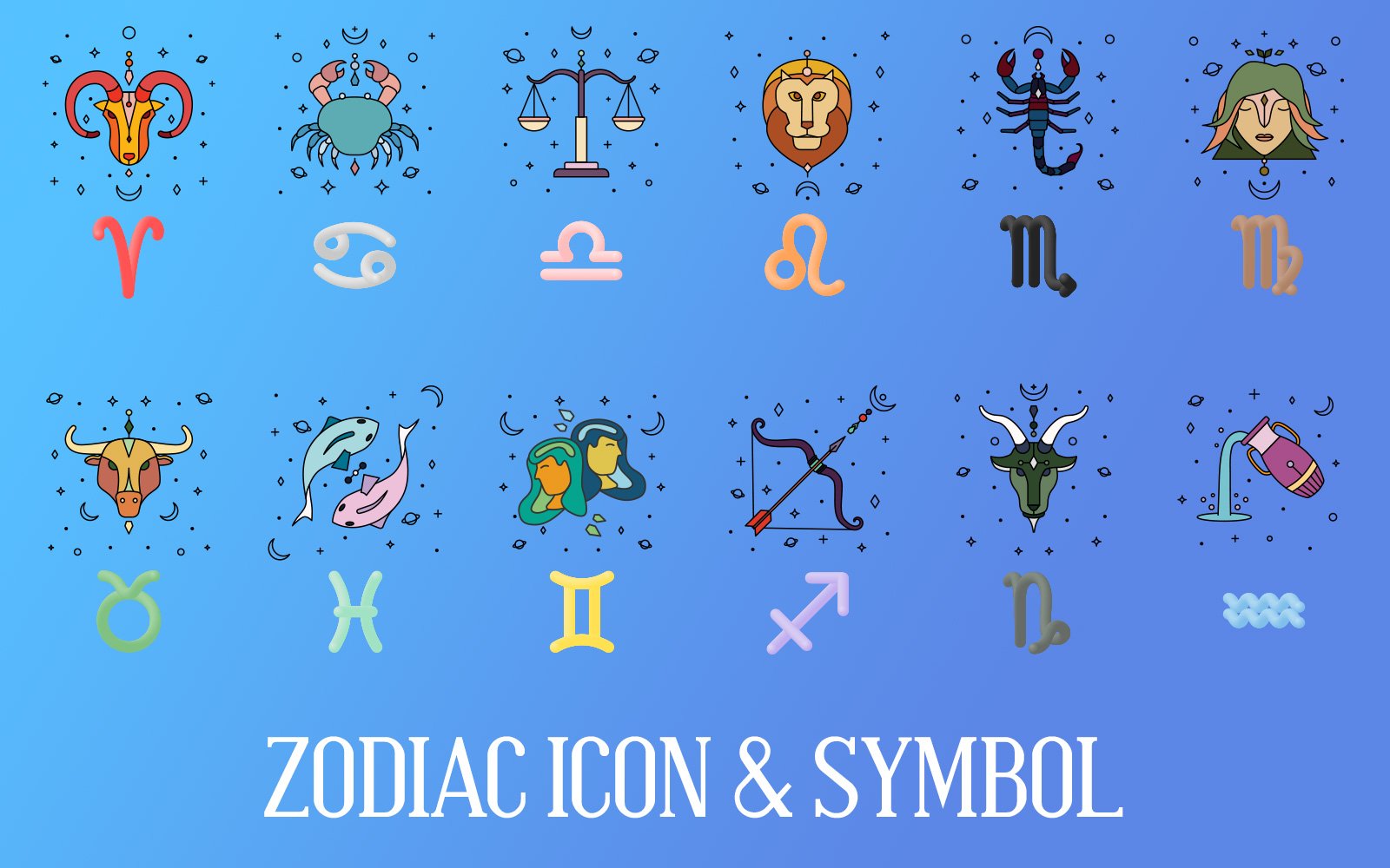 Kit Graphique #177518 Zodiac Horoscope Divers Modles Web - Logo template Preview
