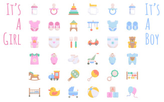 Baby Shower Iconset Template
