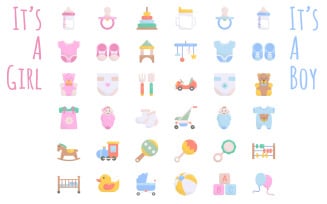 Baby Shower Iconset Template