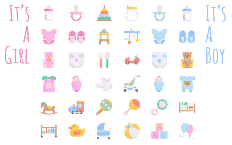 Baby Shower Iconset Template Icon Set