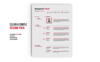Creative CV 1 pages Resume + Cover Letter 2 Printable Resume Templates