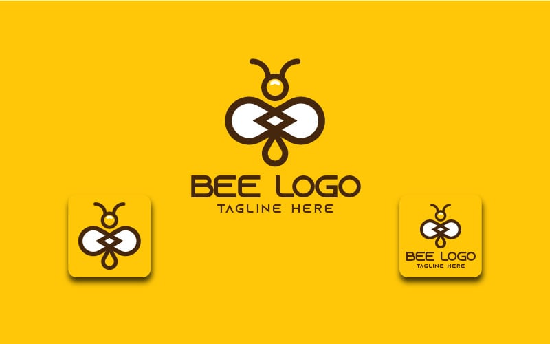 Minimalist Bee Logo template Logo Template