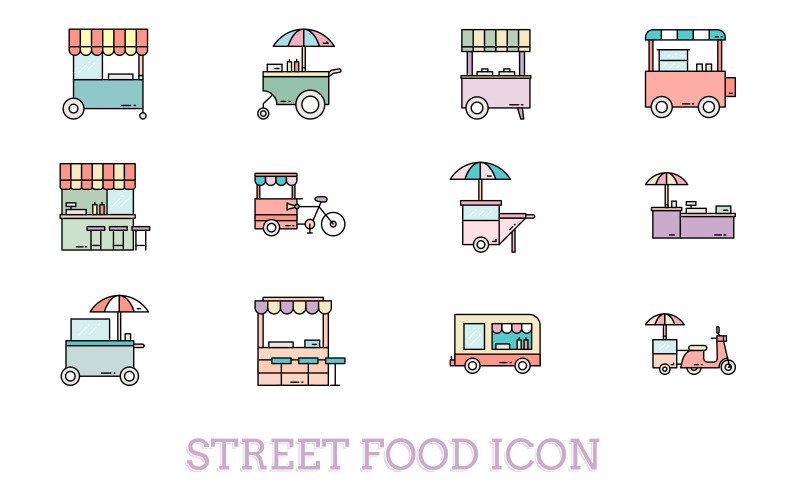 Street Food Iconset Template Icon Set
