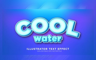 Cool Water Illustrator Text Effect Illustration