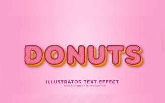 Donuts illustrator Text Effect Illustration