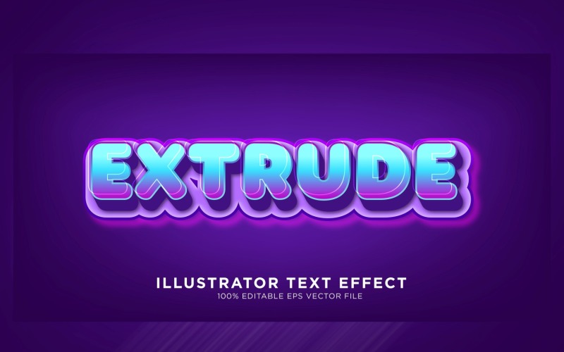 Extrude Illustrator Text Effect Illustration