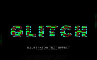Glitch illustrator Text Effect Illustration